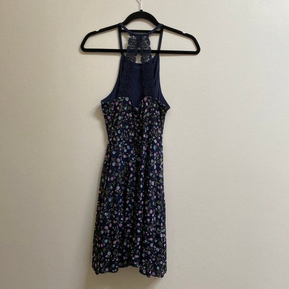 Abercrombie & Fitch Mesh Floral Print Skater Dress S - Picture 3 of 6